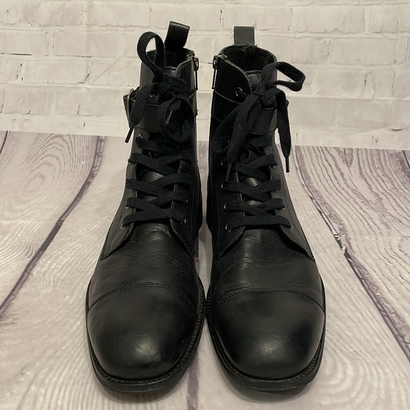 Banana Republic Broderick Men’s Black Leather Boots Size 9.5 - Picture 2 of 13